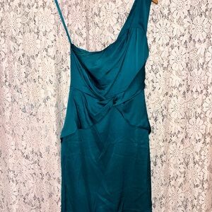 Banana Republic Teal One-Shoulder Elegant  Dress